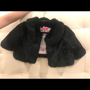Juicy Couture Rabbit Fur Shawl Coat